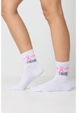 Med Couture Legwear
CALLIE Athletic Crew Socks in Pink Power