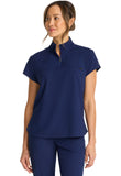 Healing Hands- Quest HH752 Women's Partial Zip Stand Collar Top Bella