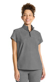Healing Hands- Quest HH752 Women's Partial Zip Stand Collar Top Bella